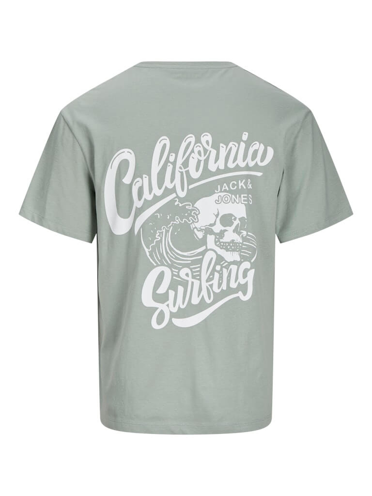 Jack & Jones JJZEKIEL Crew Neck 100% Cotton T-Shirt - Iceberg Green