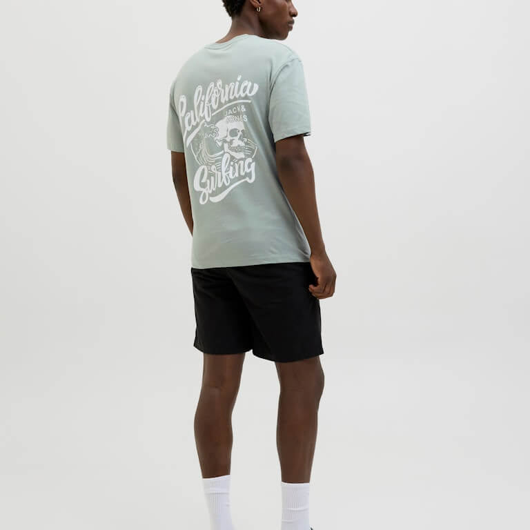 Jack & Jones JJZEKIEL Crew Neck 100% Cotton T-Shirt - Iceberg Green