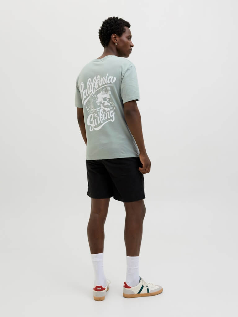 Jack & Jones JJZEKIEL Crew Neck 100% Cotton T-Shirt - Iceberg Green