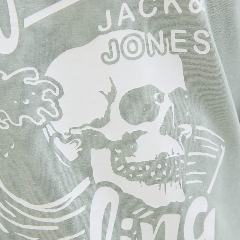 Jack & Jones JJZEKIEL Crew Neck 100% Cotton T-Shirt - Iceberg Green