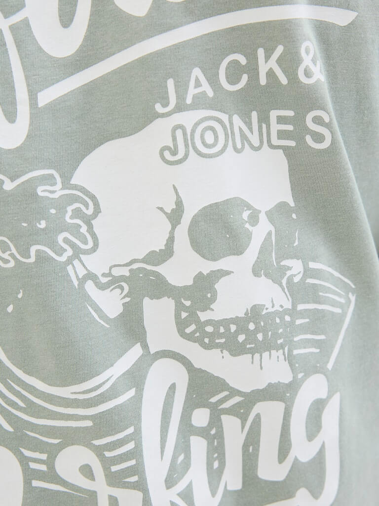 Jack & Jones JJZEKIEL Crew Neck 100% Cotton T-Shirt - Iceberg Green