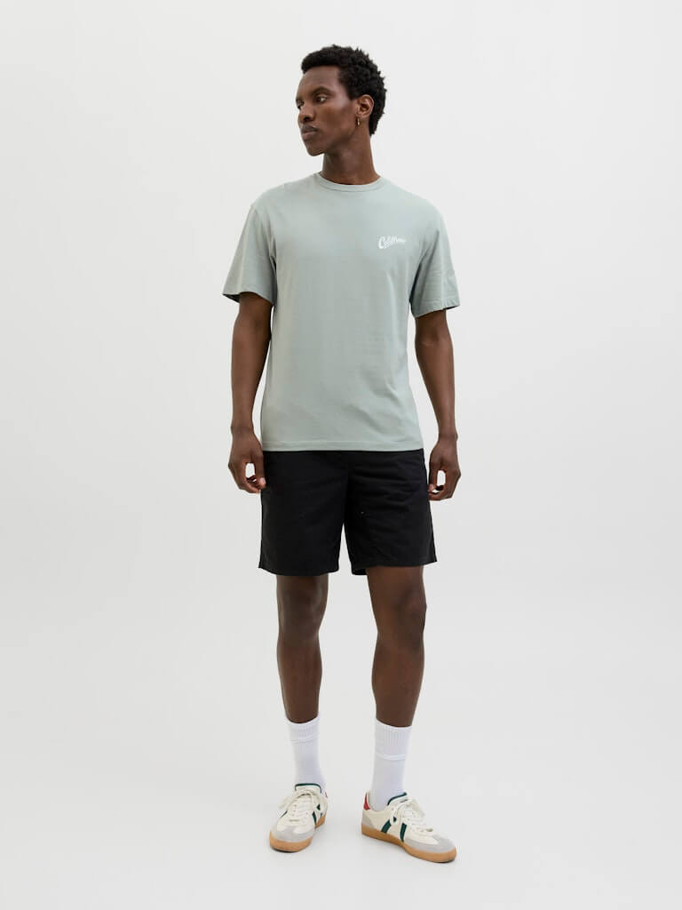 Jack & Jones JJZEKIEL Crew Neck 100% Cotton T-Shirt - Iceberg Green