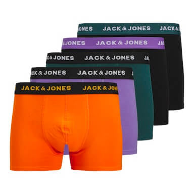 Jack & Jones Jacben 5 Pack Cotton Stretch Solid Trunks - Multi