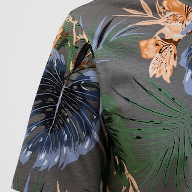 Jack & Jones 1 Pack JJHAWAII AOP Crew Neck 100% Cotton T-Shirt