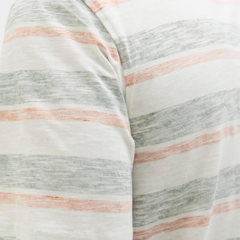 Jack & Jones JJBIRK Striped Crew Neck T-Shirt - Iceberg Green