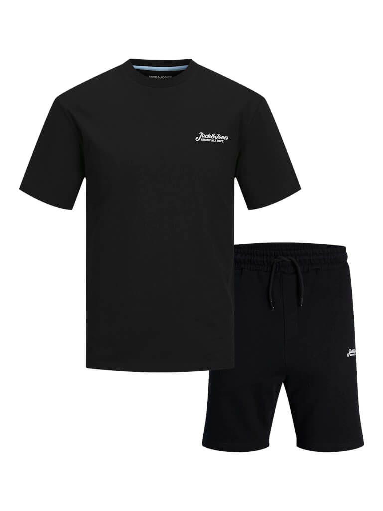 Jack & Jones JJBEAU Men's T-Shirt & Shorts Set – Relaxed Fit Cotton Loungewear Pack
