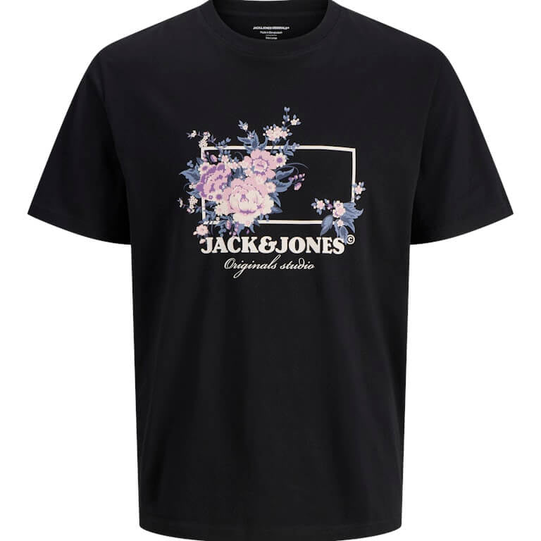 Jack & Jones JORJUKA Crew Neck 100% Cotton T-Shirt - Black