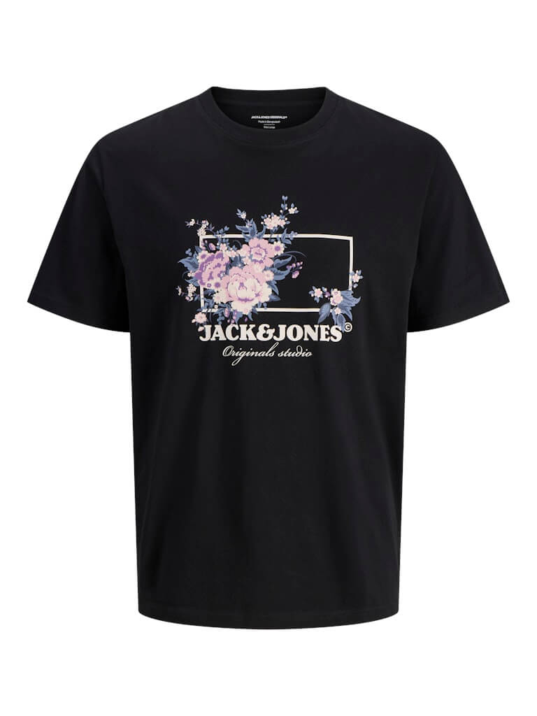 Jack & Jones JORJUKA Crew Neck 100% Cotton T-Shirt - Black