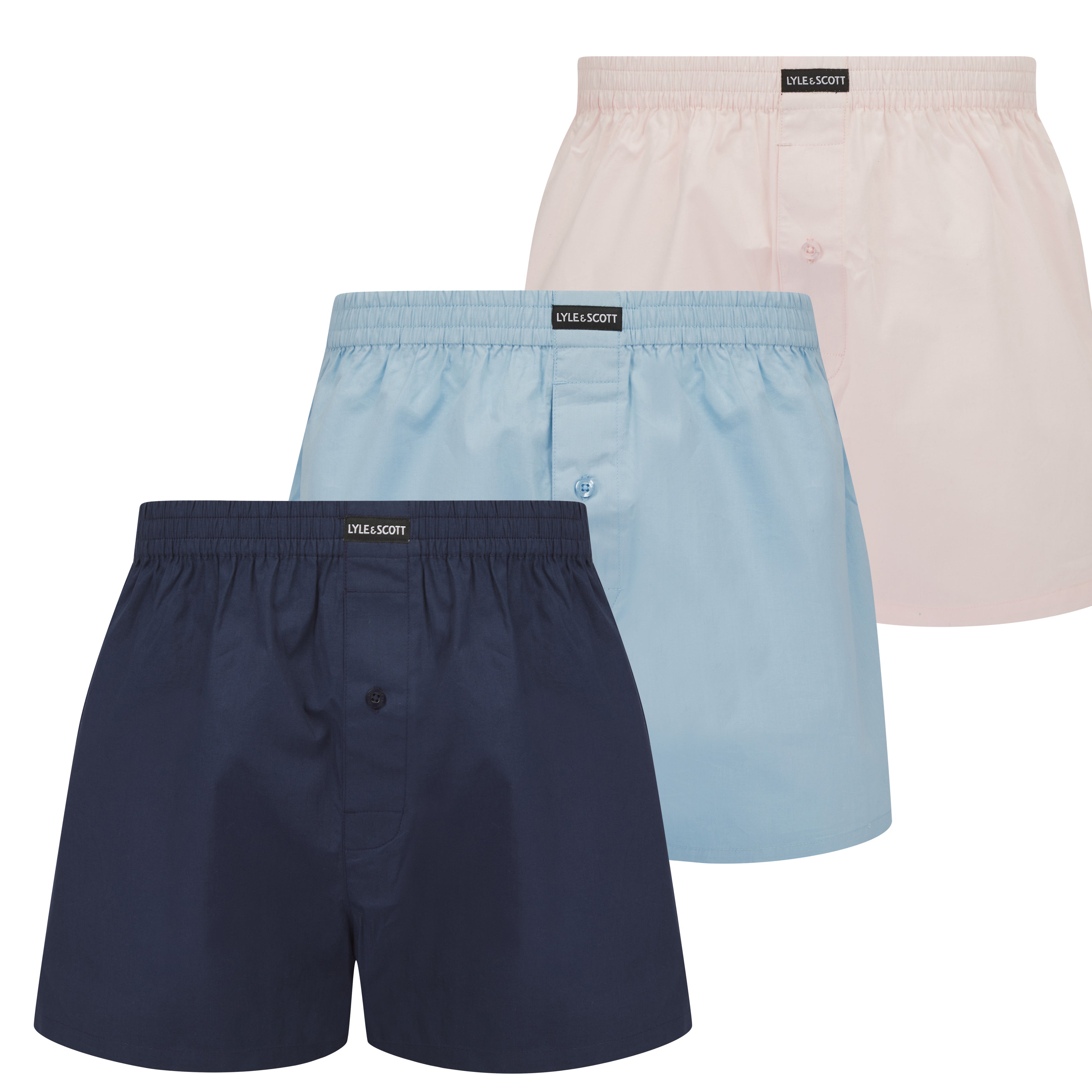 Lyle & Scott Jericho 3-Pack Woven Boxers Blue Multi - Image 1