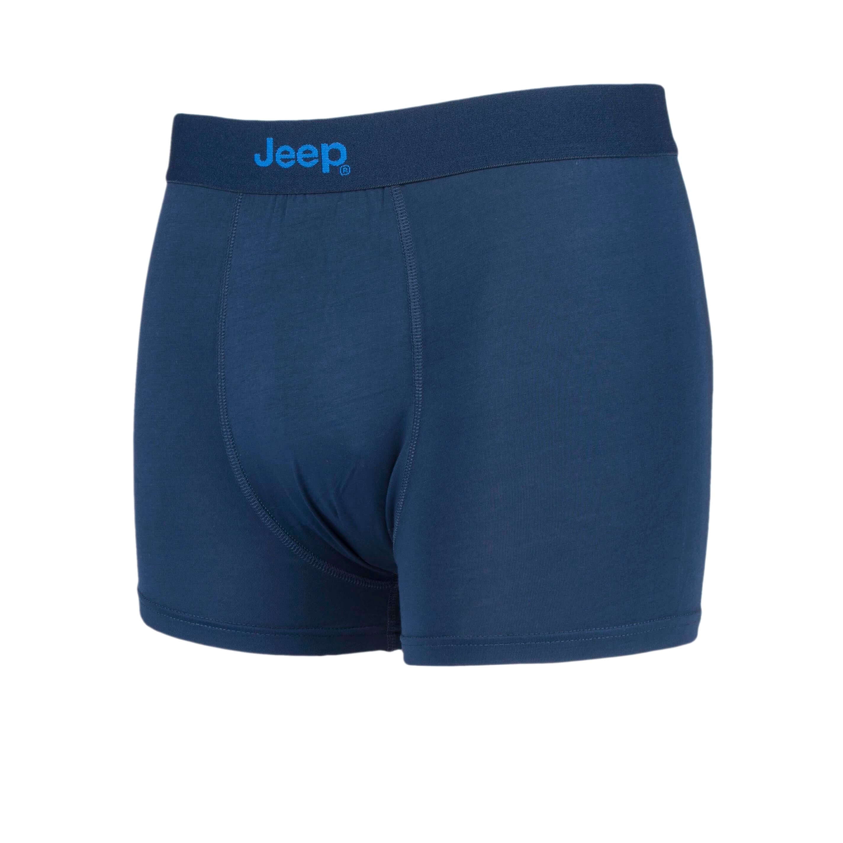 Jeep 2 Pack Men's Plain & Fine Stripes Fitted Bamboo Trunks