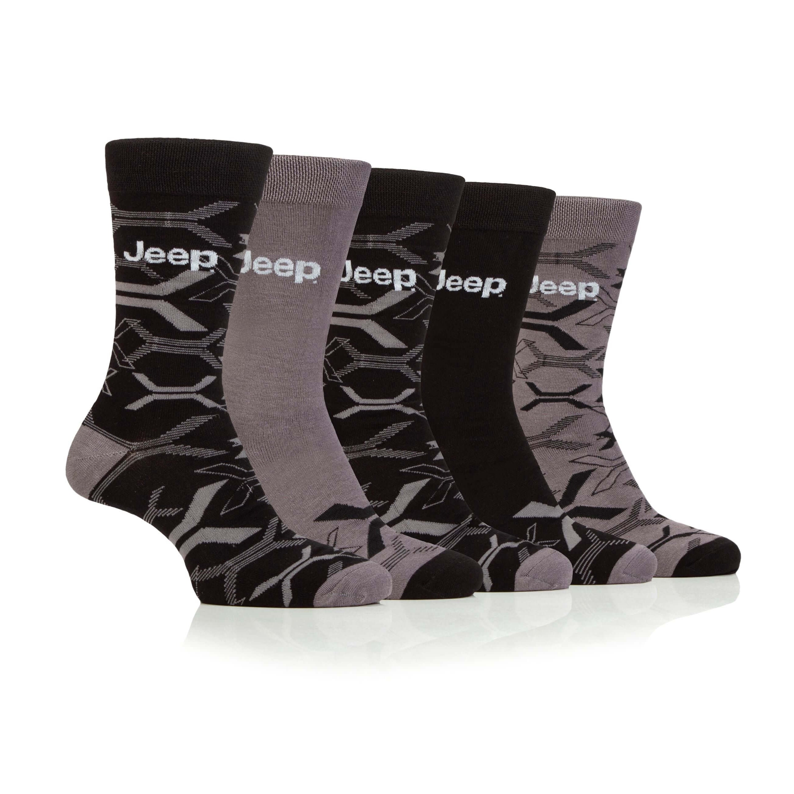 Jeep Mens 5 Pair Everyday Leisure Bamboo Socks - Size (6-11)