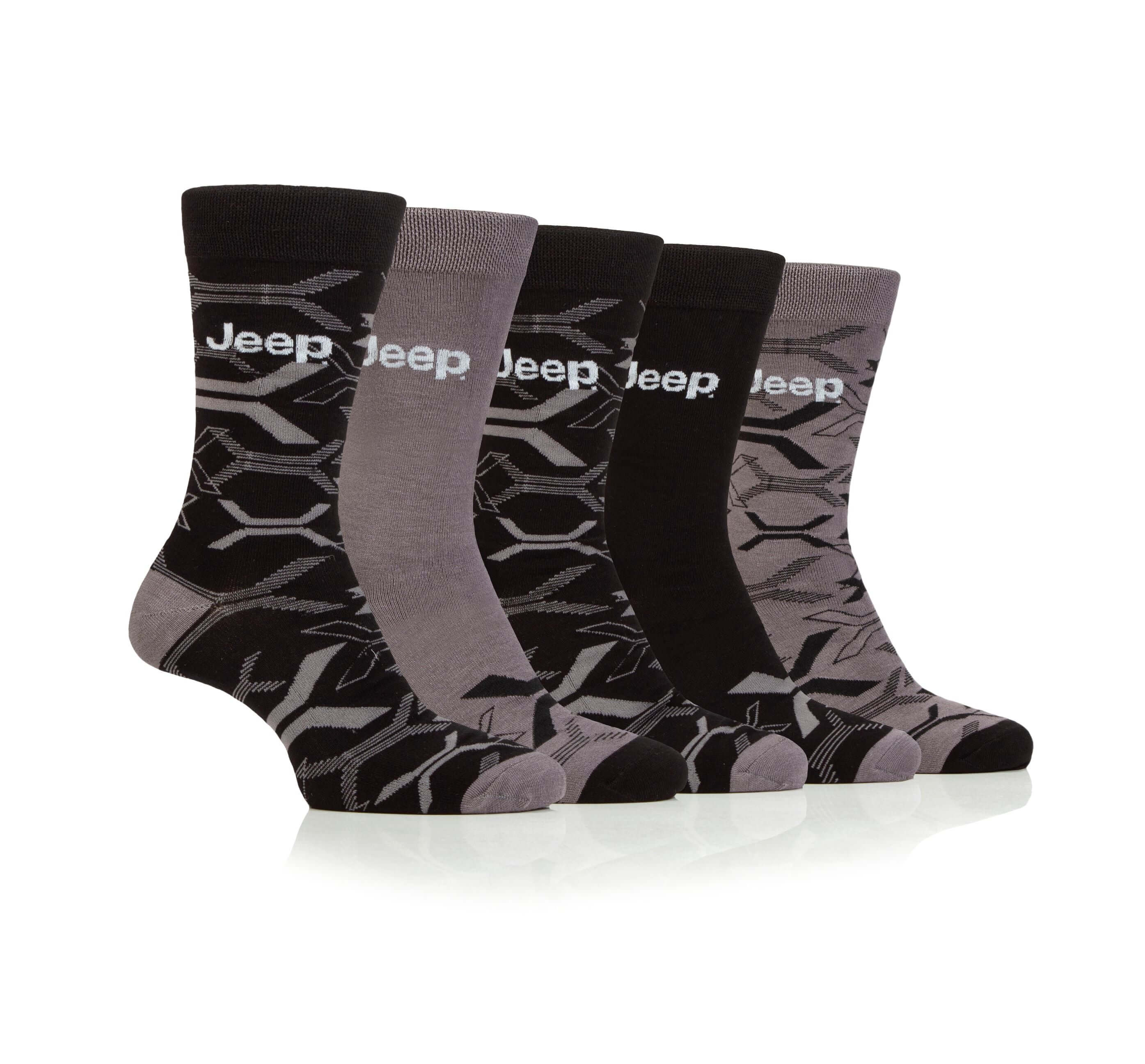 Jeep Mens 5 Pair Everyday Leisure Bamboo Socks - Size (6-11)