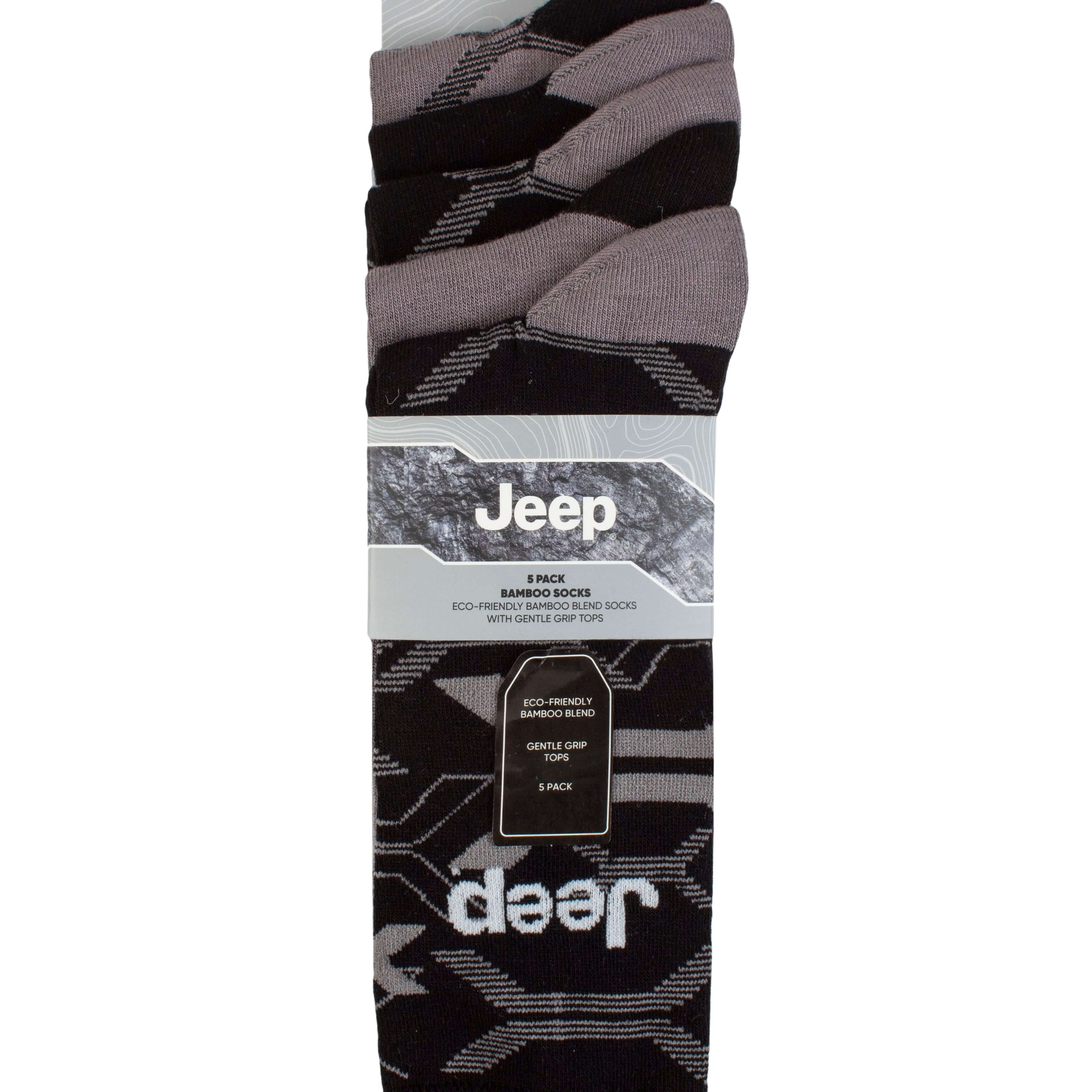 Jeep Mens 5 Pair Everyday Leisure Bamboo Socks - Size (6-11)