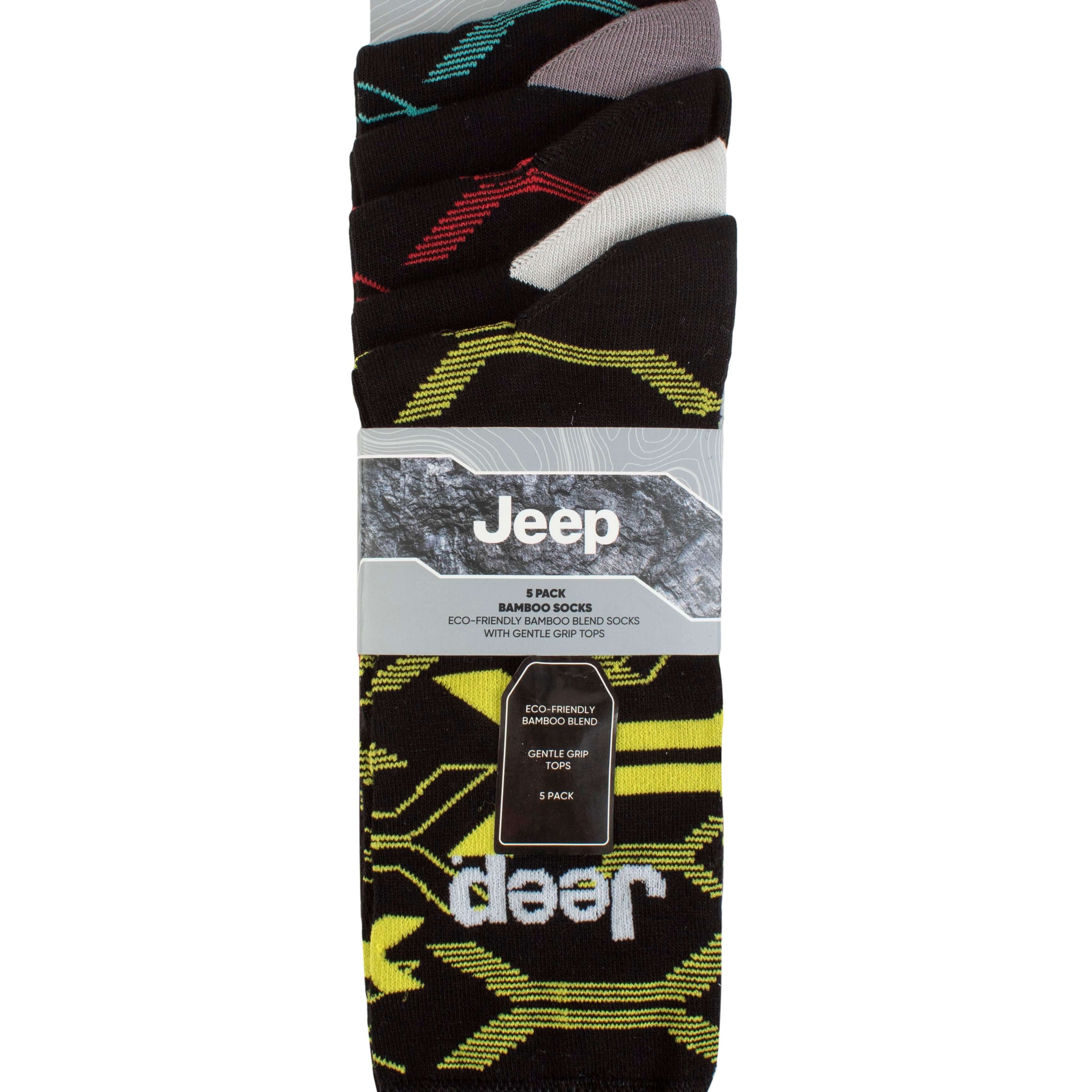 Jeep Mens 5 Pair Everyday Leisure Bamboo Socks - Size (6-11)