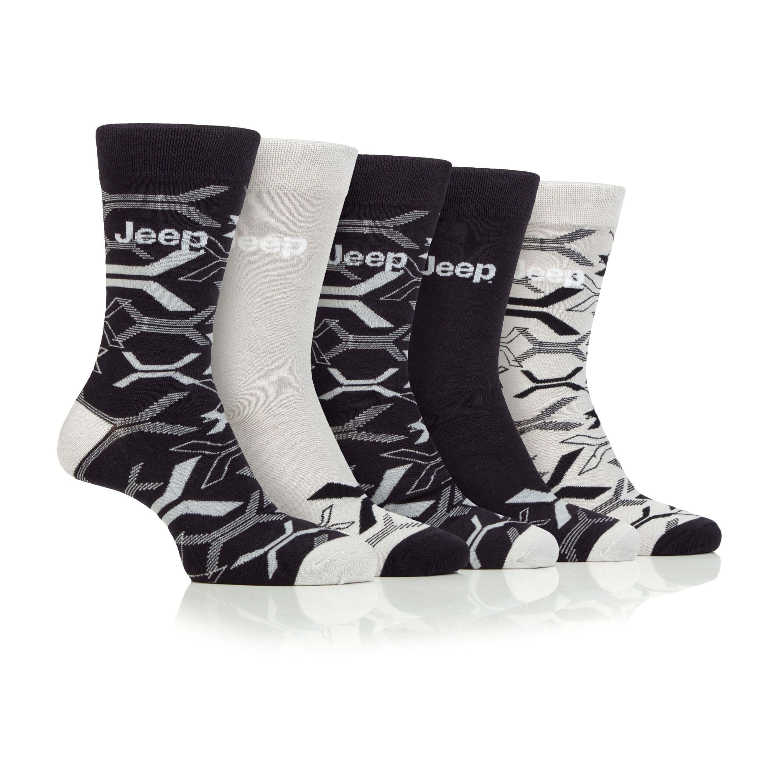 Jeep Mens 5 Pair Everyday Leisure Bamboo Socks - Size (6-11)