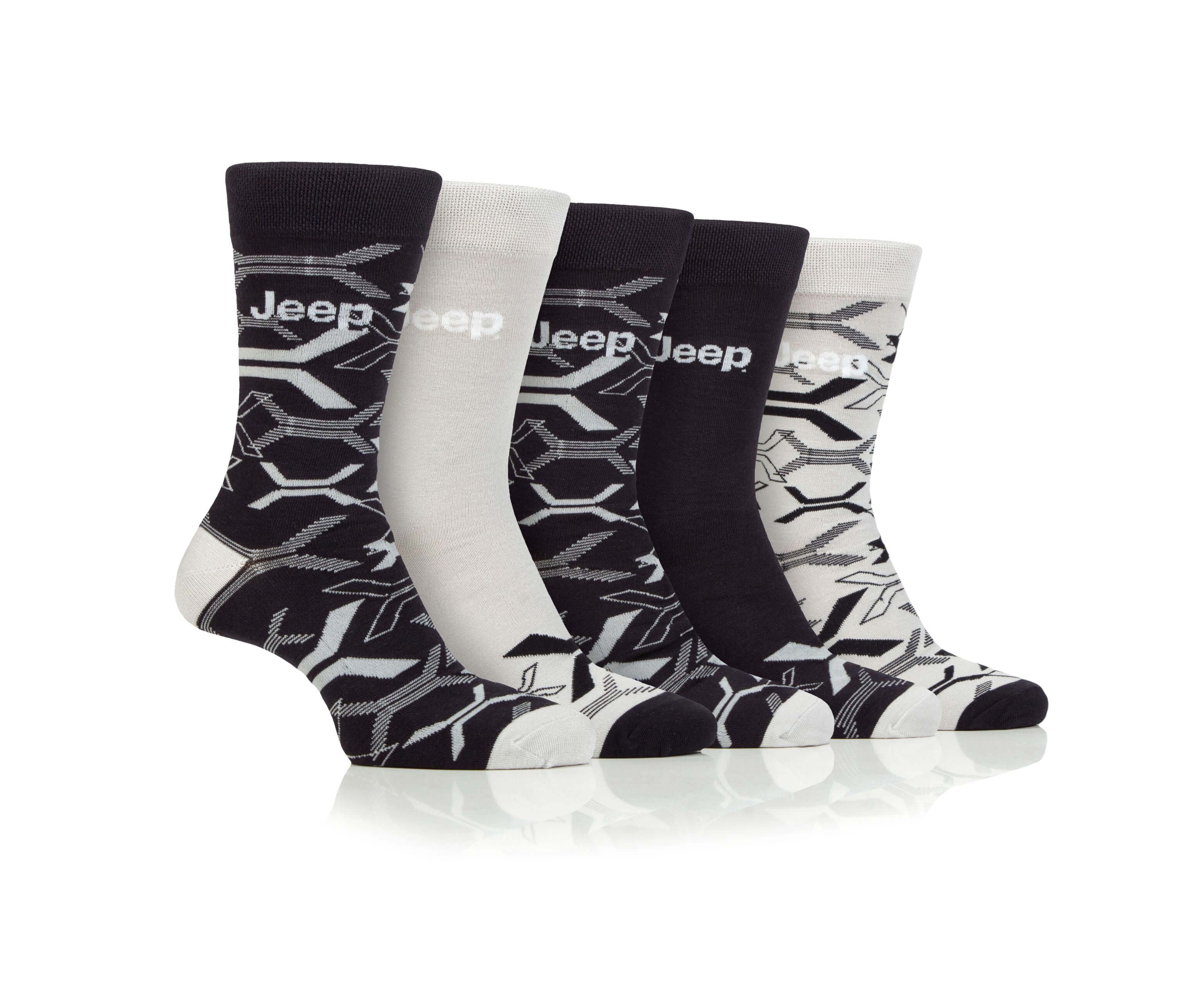 Jeep Mens 5 Pair Everyday Leisure Bamboo Socks - Size (6-11)
