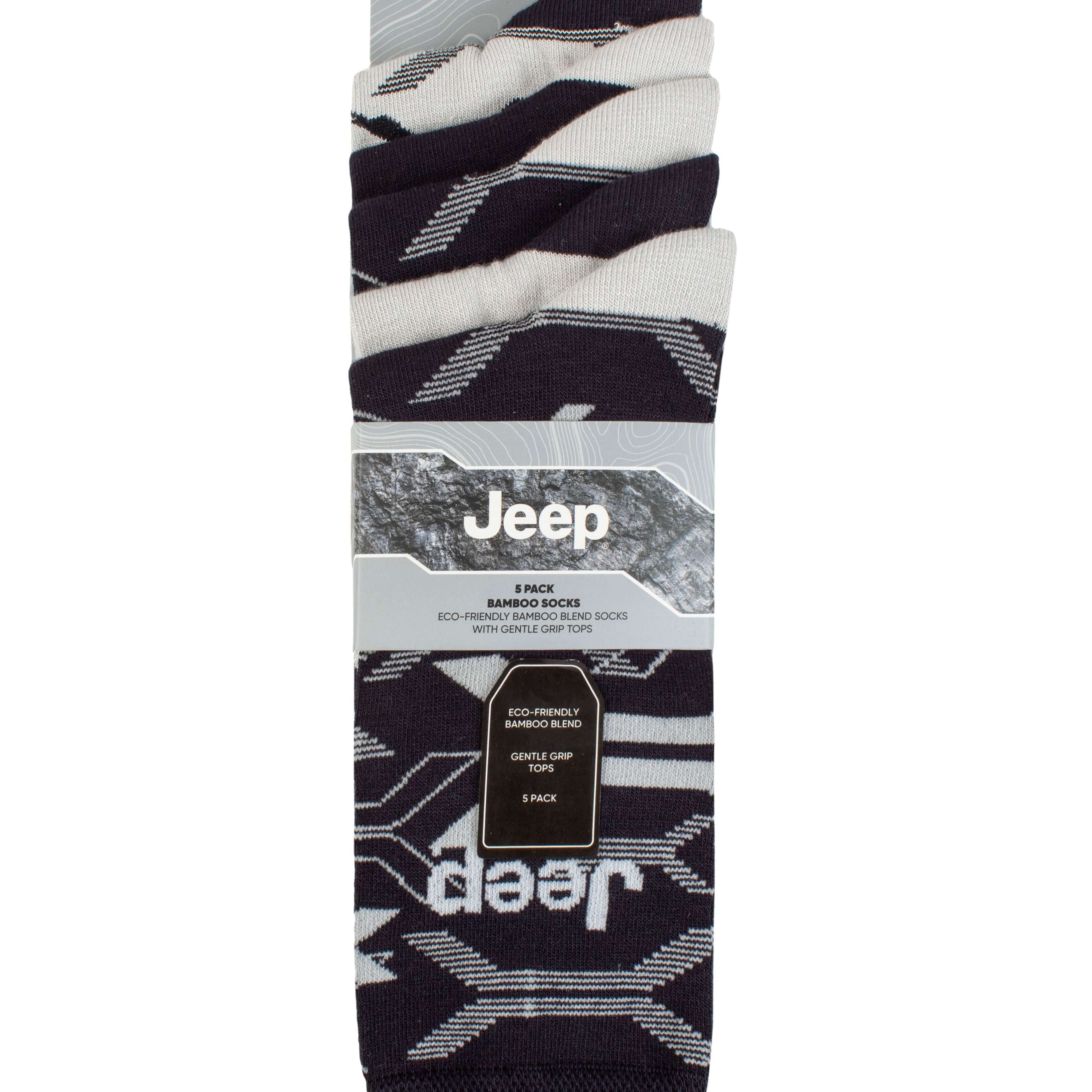 Jeep Mens 5 Pair Everyday Leisure Bamboo Socks - Size (6-11)