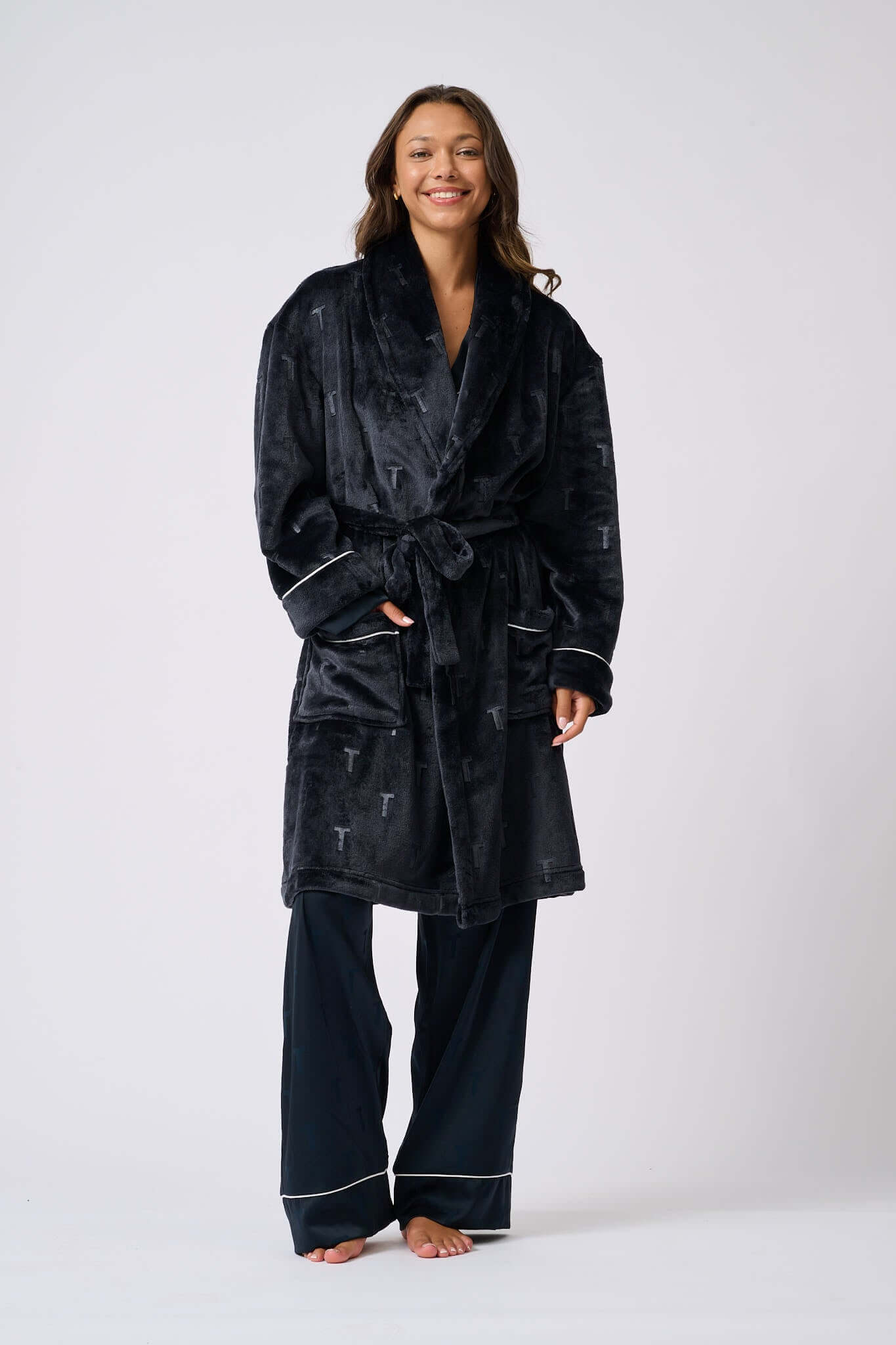 Ted Baker Jude Fluffy Dressing Gown – After Midnight