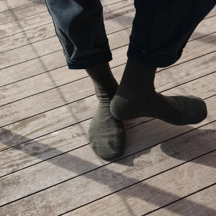 KLUE men's merino wool socks - Khaki - UK 7.5-11