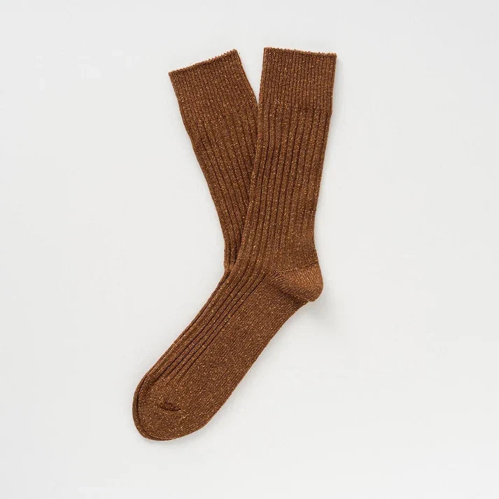 KLUE men's silk wool dust star socks - Caramel - UK 7.5-11