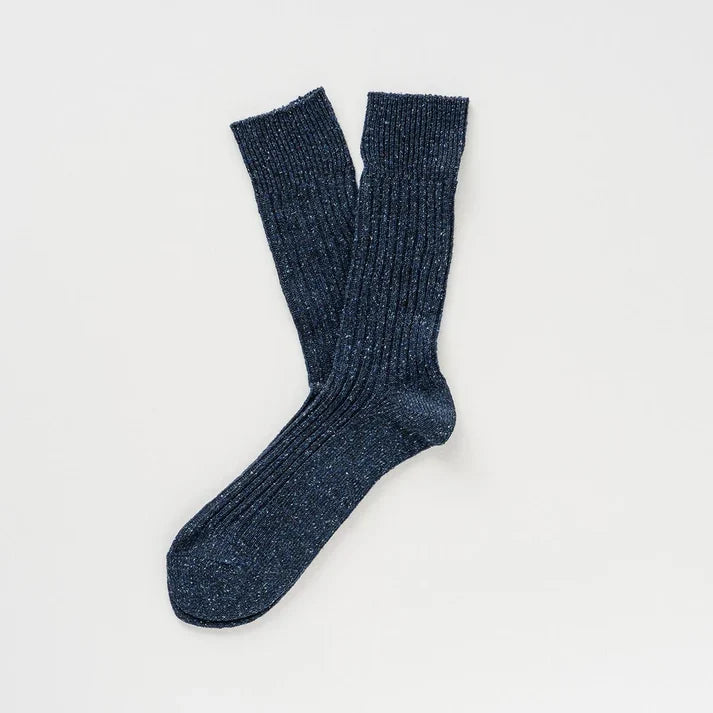 KLUE men's silk wool dust star socks - Navy - UK 7.5-11