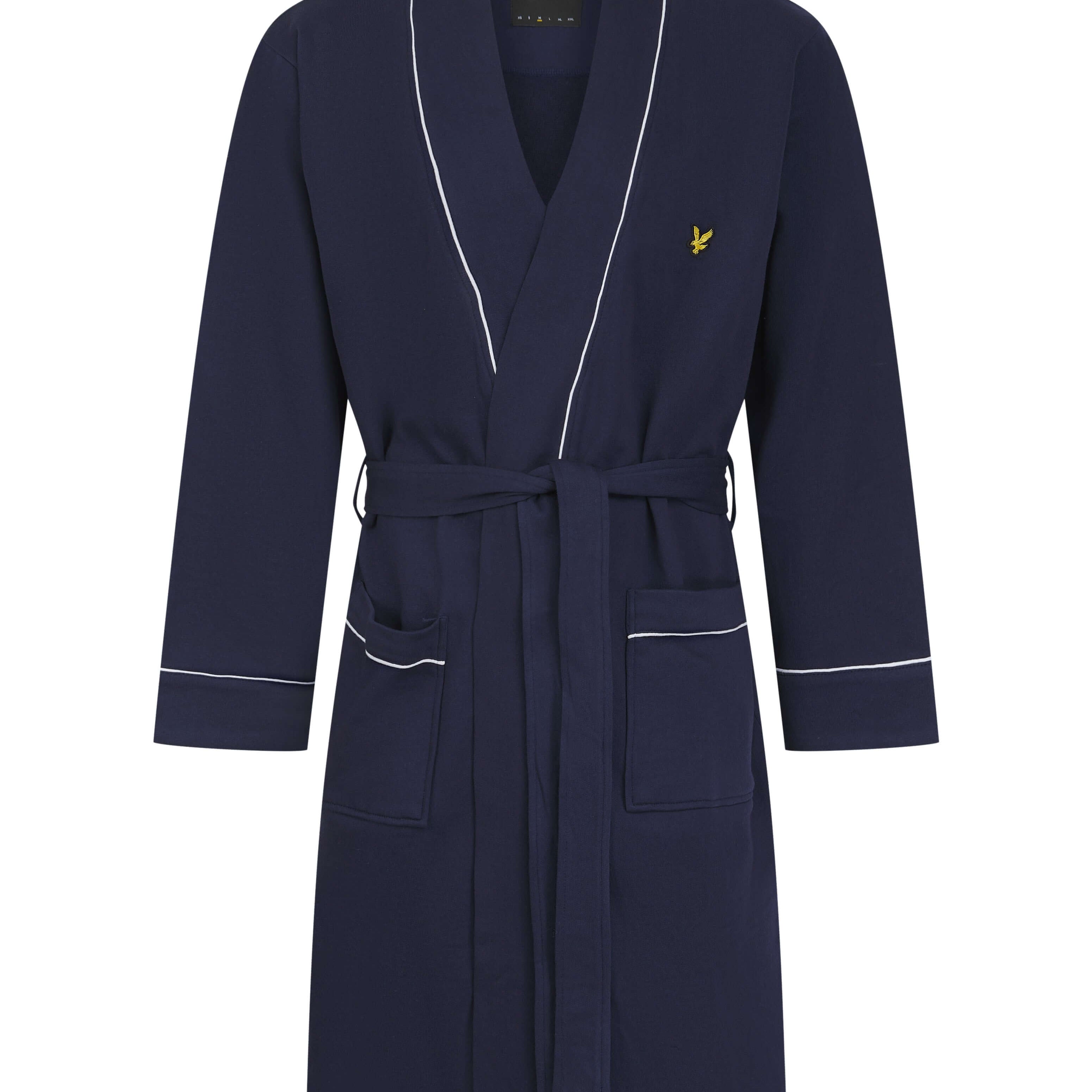 Lyle & Scott Men’s Kobe Classic Kimono Bathrobe - Peacoat