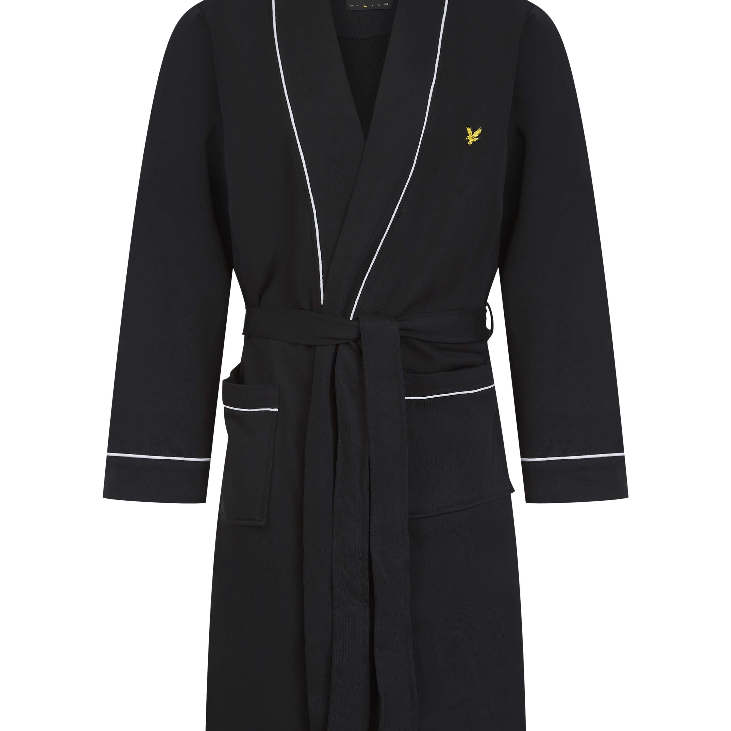 Lyle & Scott Men’s Kobe Classic Kimono Bathrobe - Black