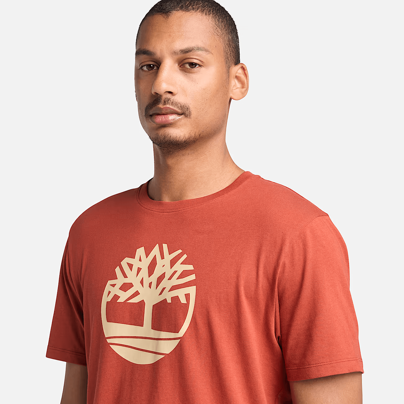Timberland Kennebec River Tree Logo T-Shirt for Men - Red | 100% Cotton