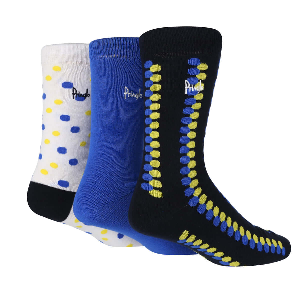 Pringle 3 Pack Cotton and Recycled Polyster Men's Fashion Socks - Size ( 7-11 )