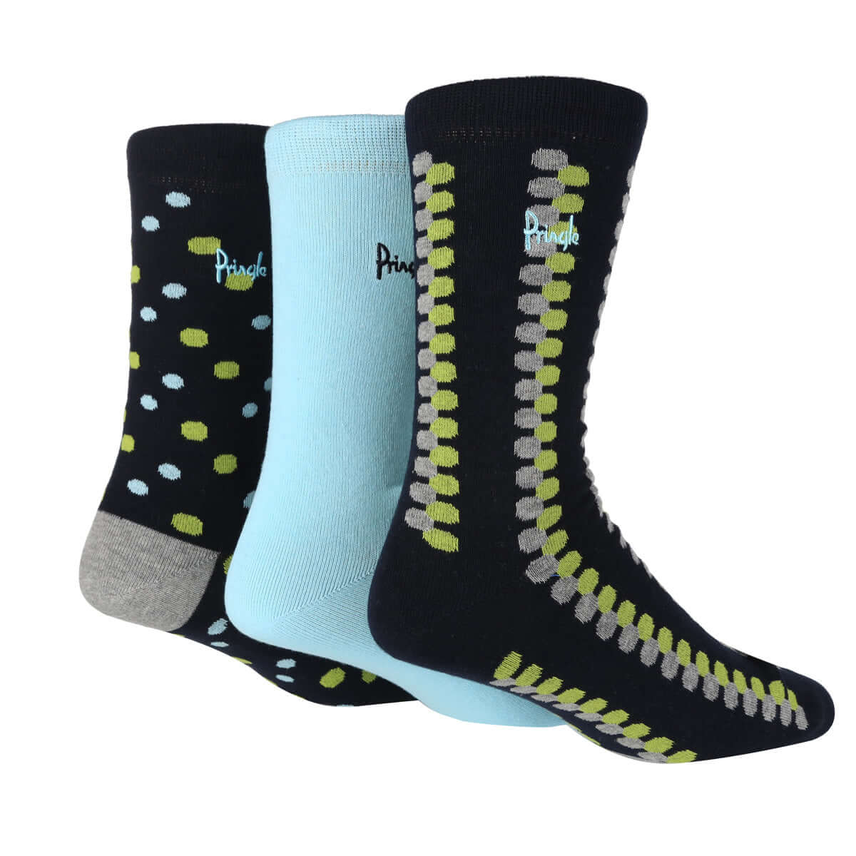 Pringle 3 Pack Cotton and Recycled Polyster Men's Fashion Socks - Size ( 7-11 )