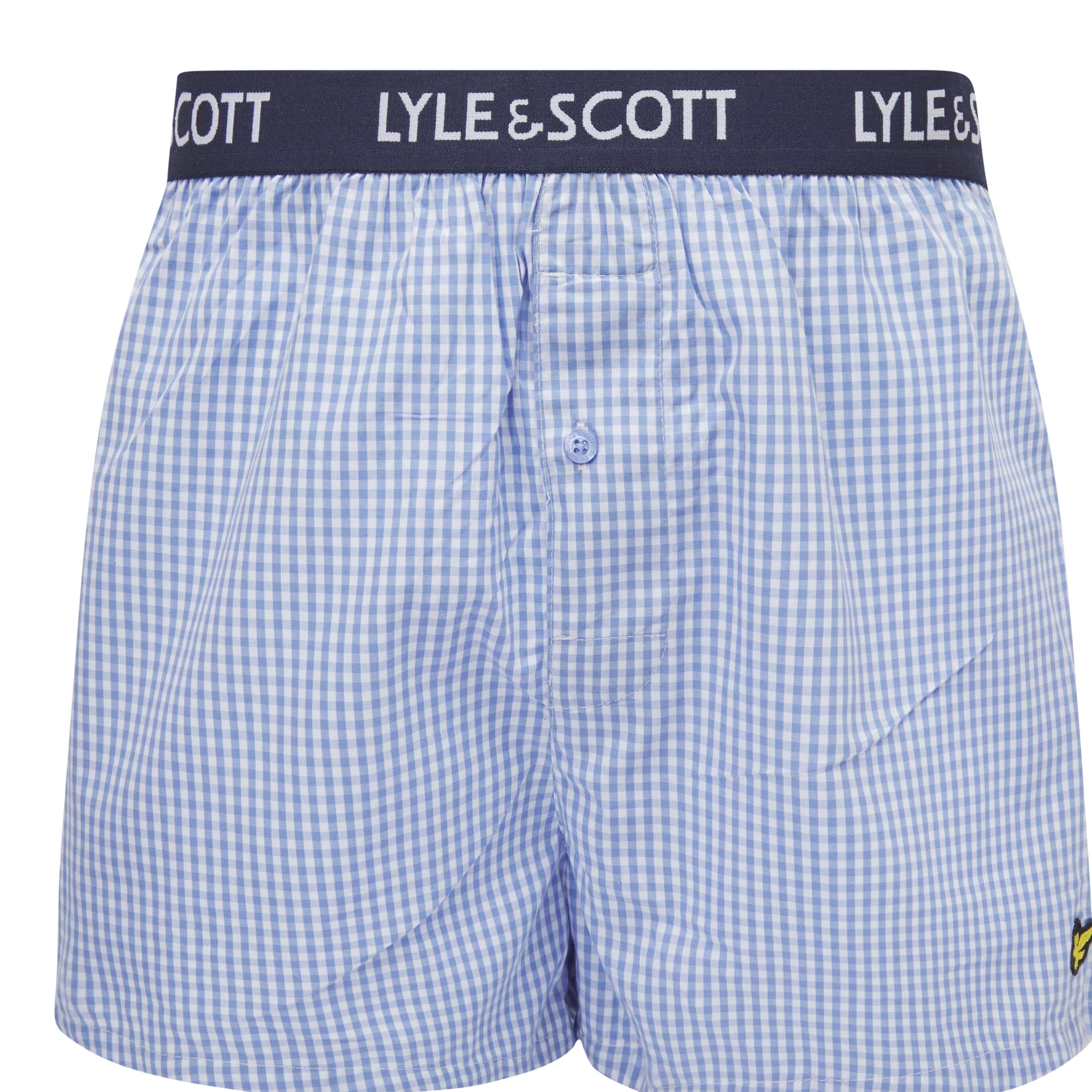 Lyle & Scott 3 Pack Men's Lenny Woven Boxers - White Stripe/Peacoat/Blue Gingham