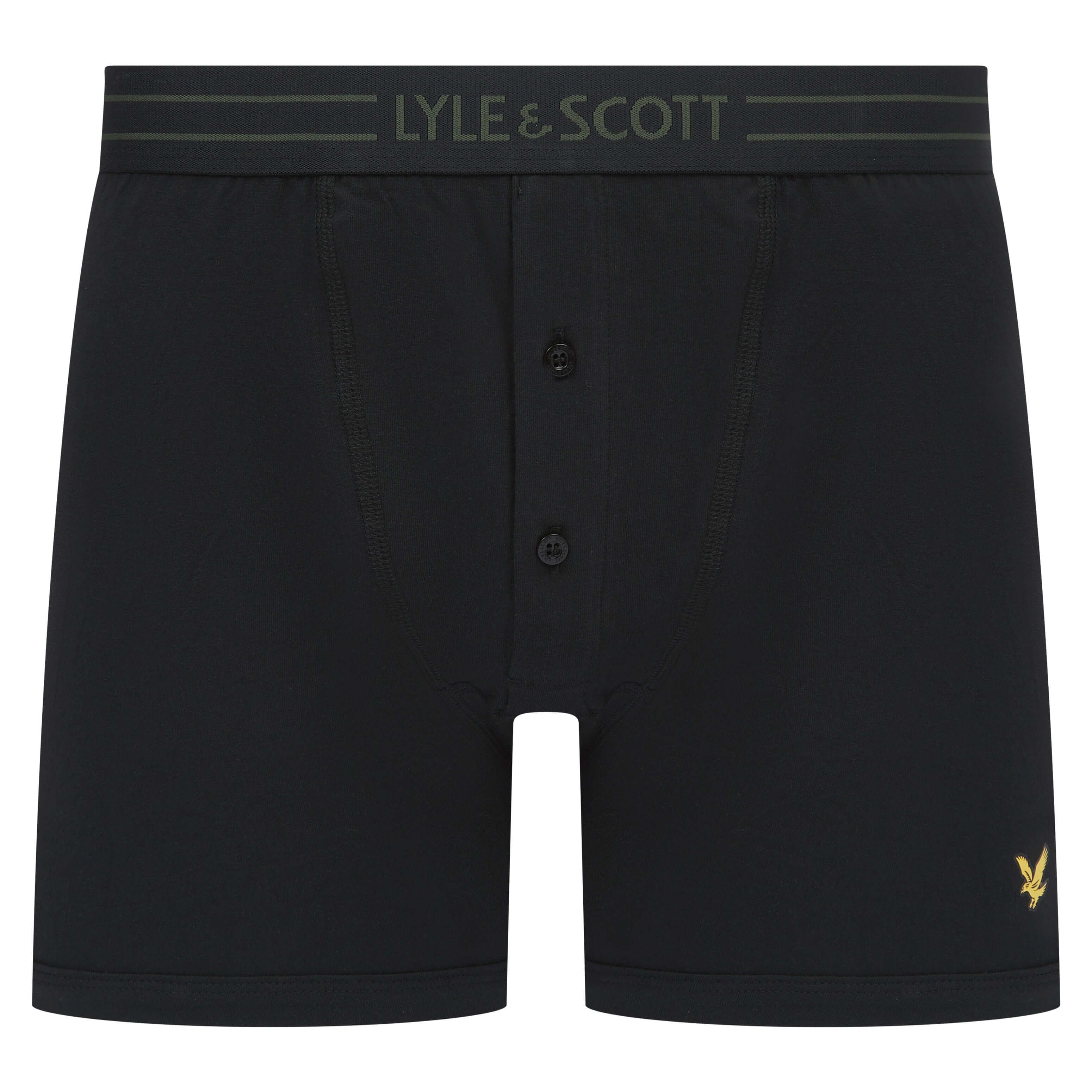 Lyle & Scott 3 Pack Lewis Men's Button Fly Boxer Briefs - Black Multi