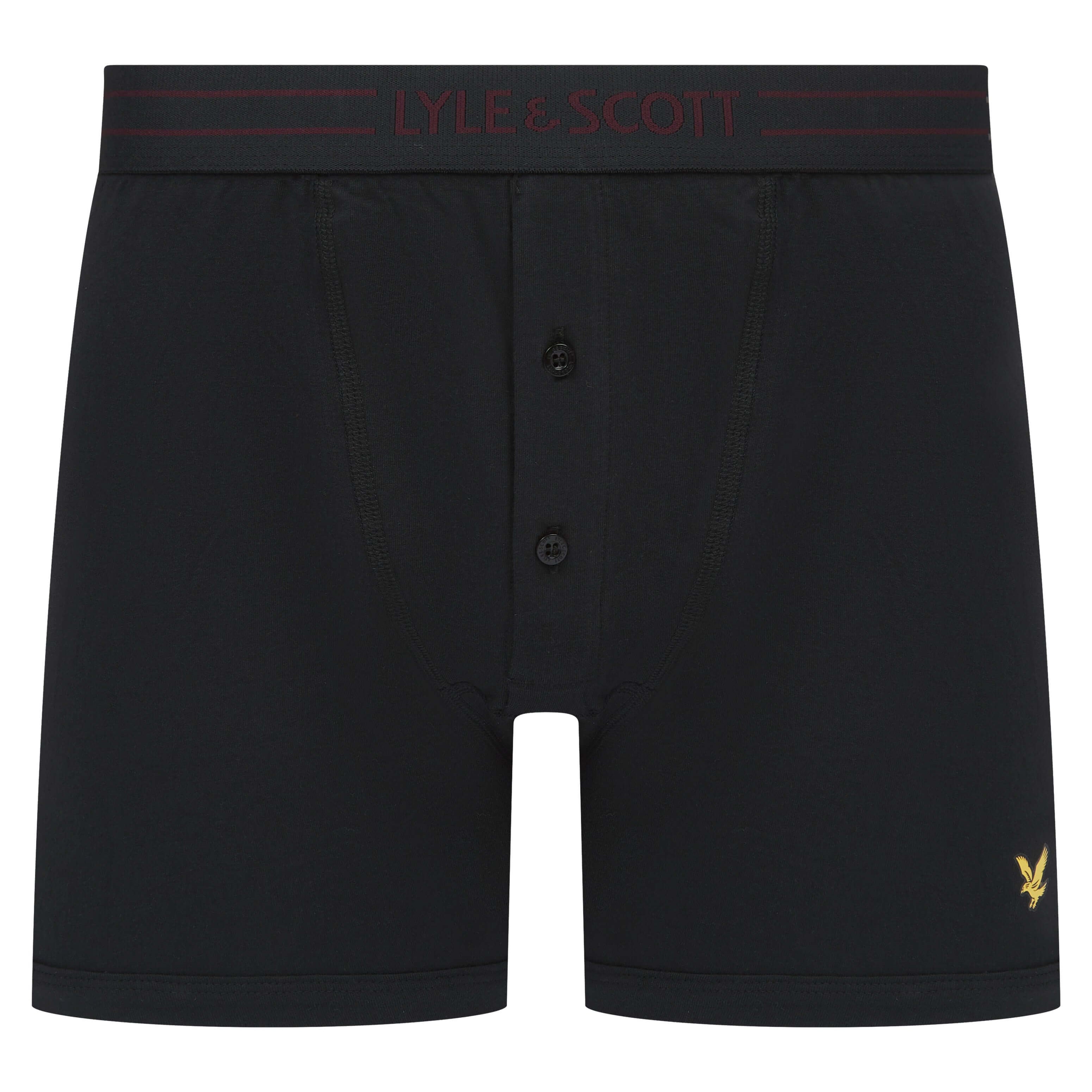 Lyle & Scott 3 Pack Lewis Men's Button Fly Boxer Briefs - Black Multi