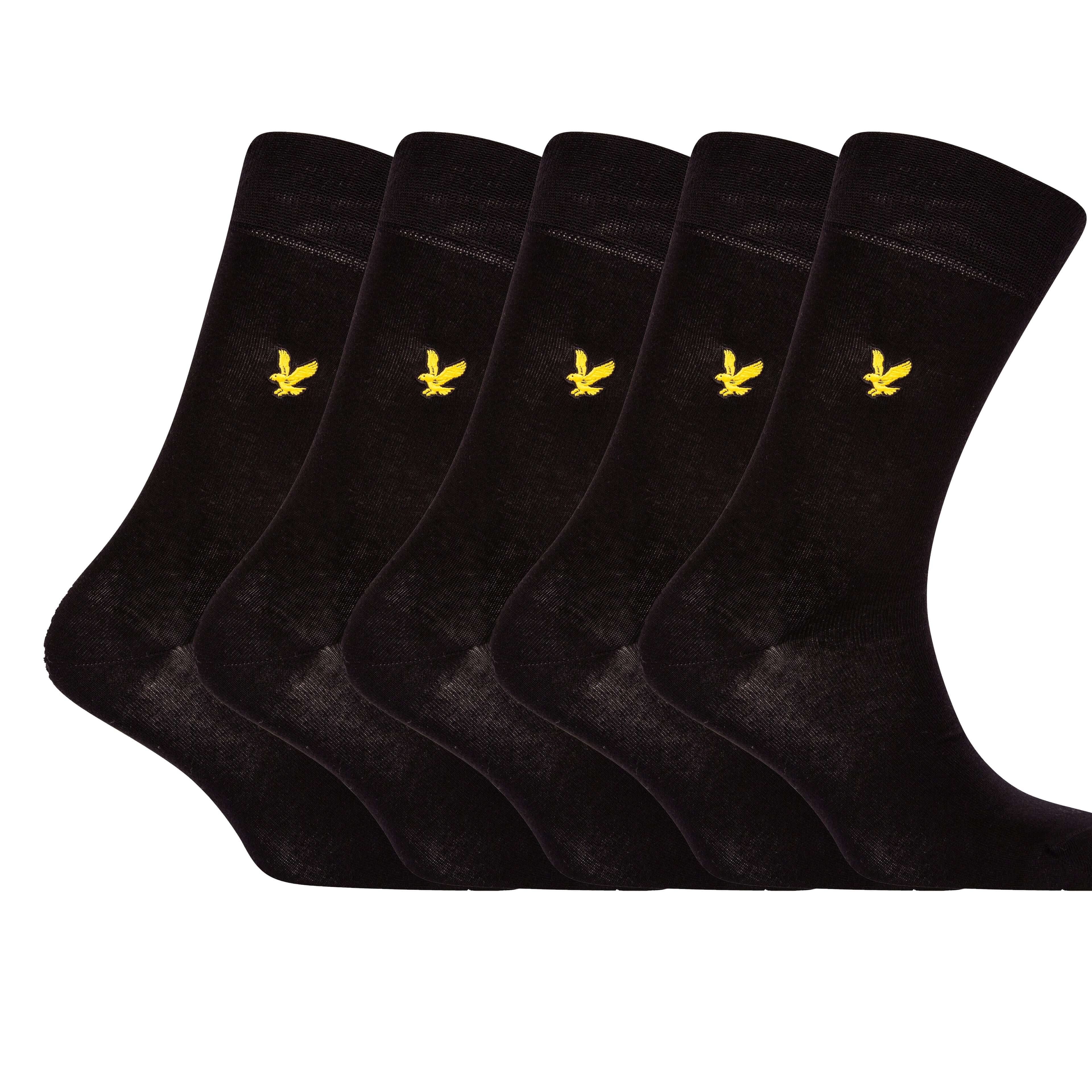 Lyle & Scott 5 Pack Dress Socks - Black