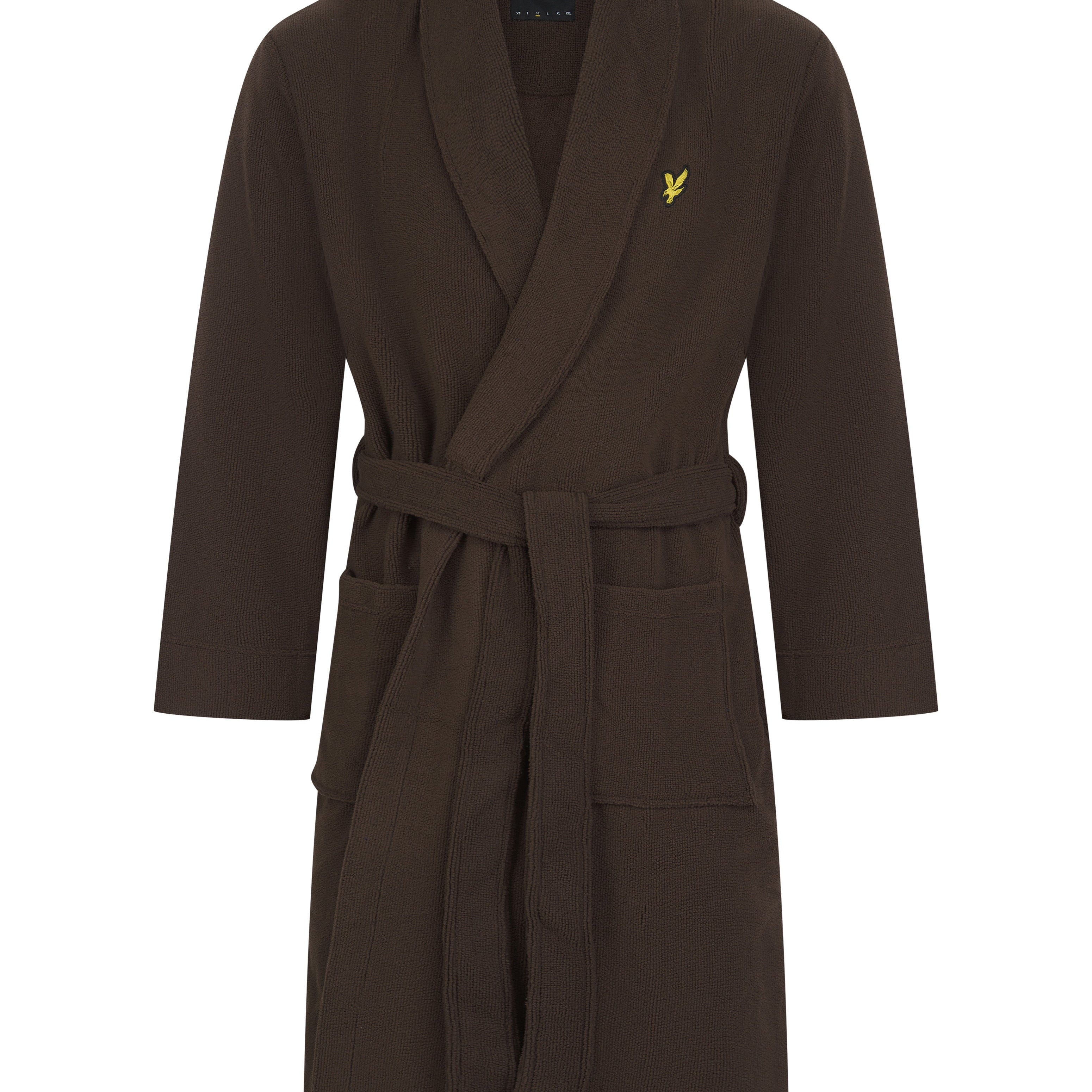Lyle & Scott Lucas Towelling Dressing Gown Brown - Image 1