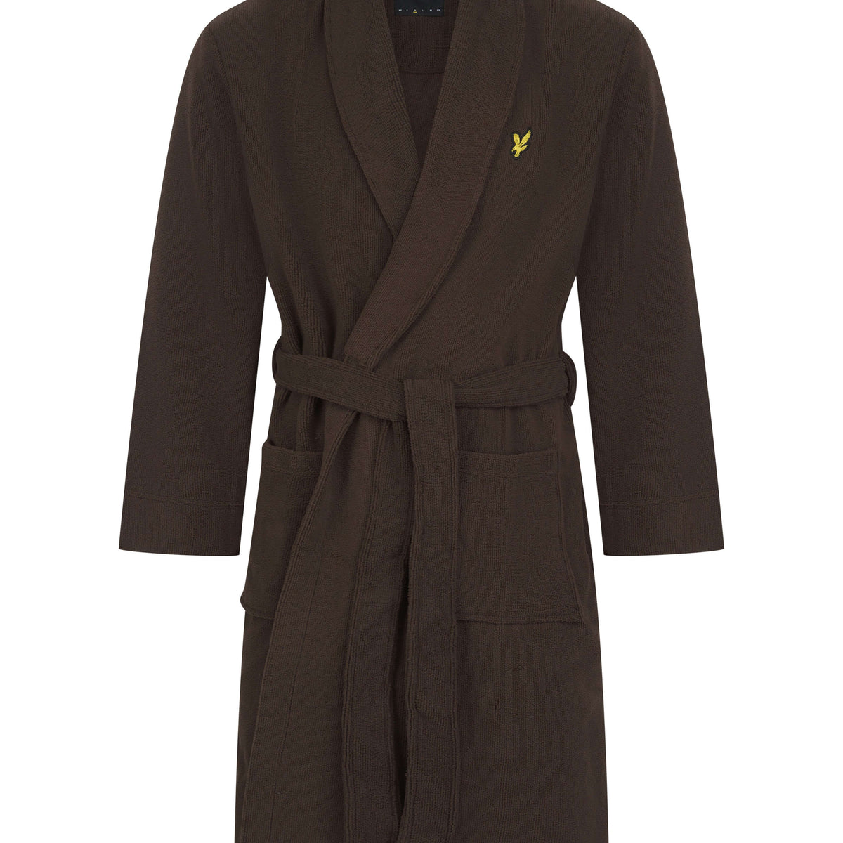 Lyle & Scott Lucas Towelling Dressing Gown Brown - Image 1