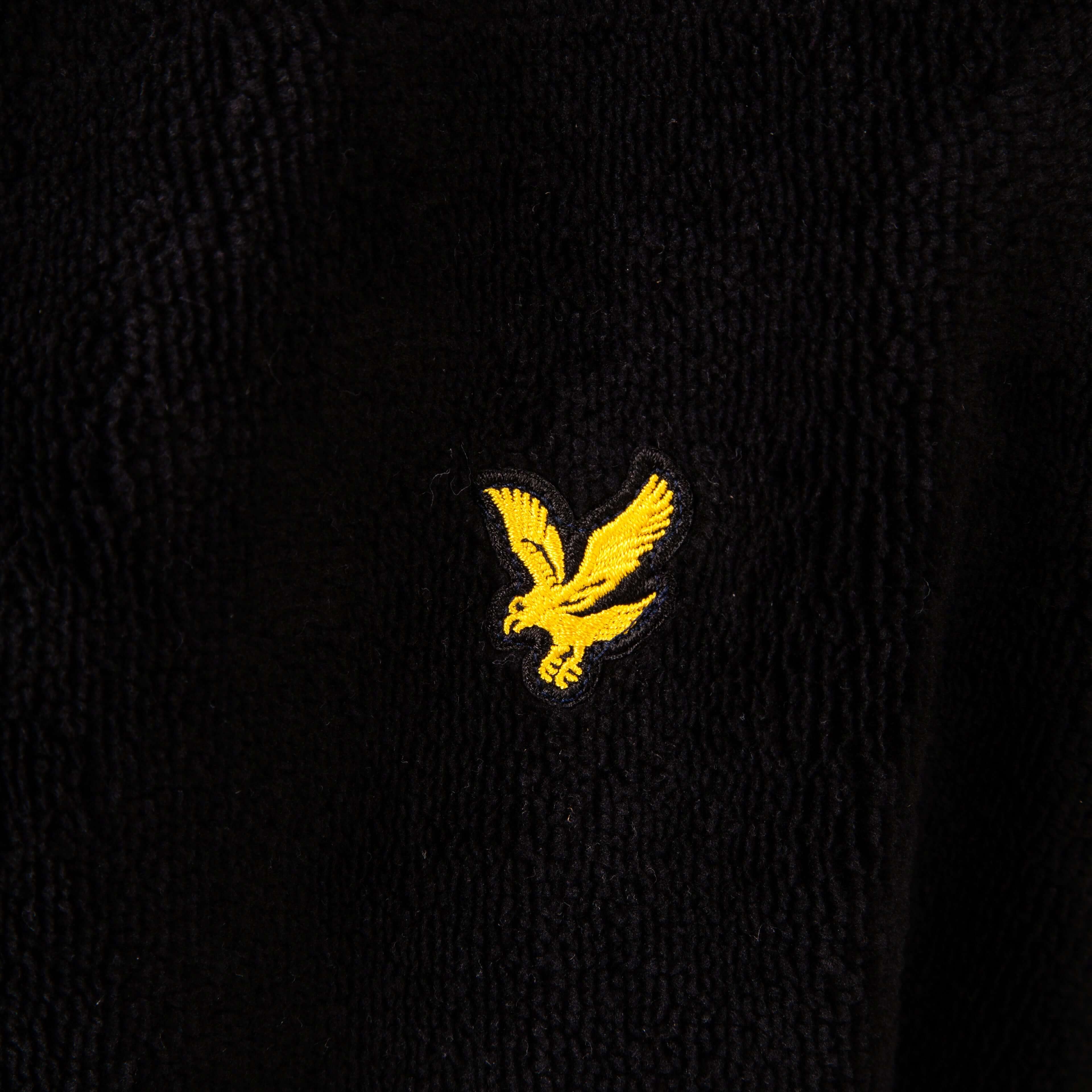 Lyle & Scott Lucas Bathrobe – Black | Towelling Robe with Embroidered Logo
