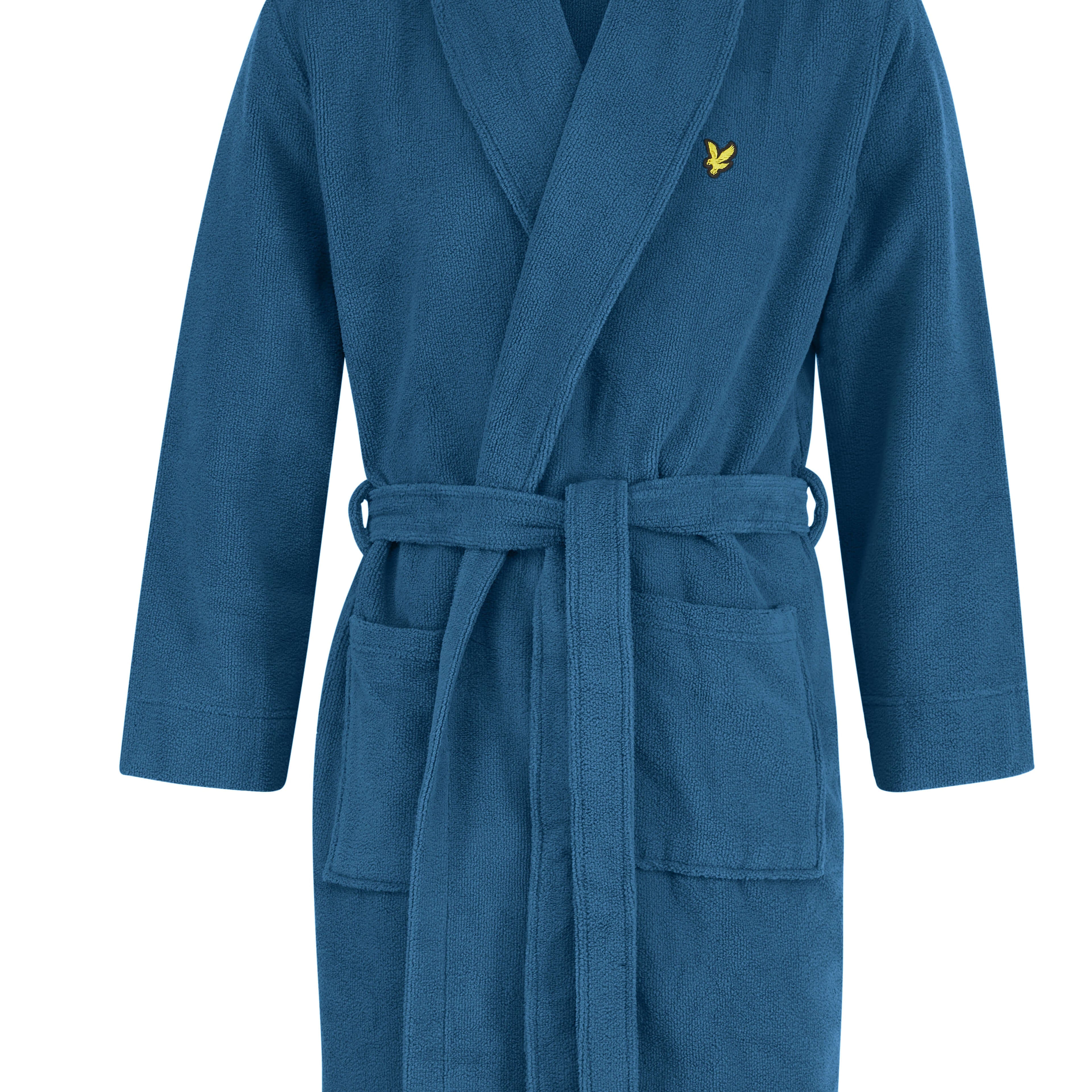 Lyle & Scott Lucas Bathrobe - Sailor Blue | Luxury Towelling Robe