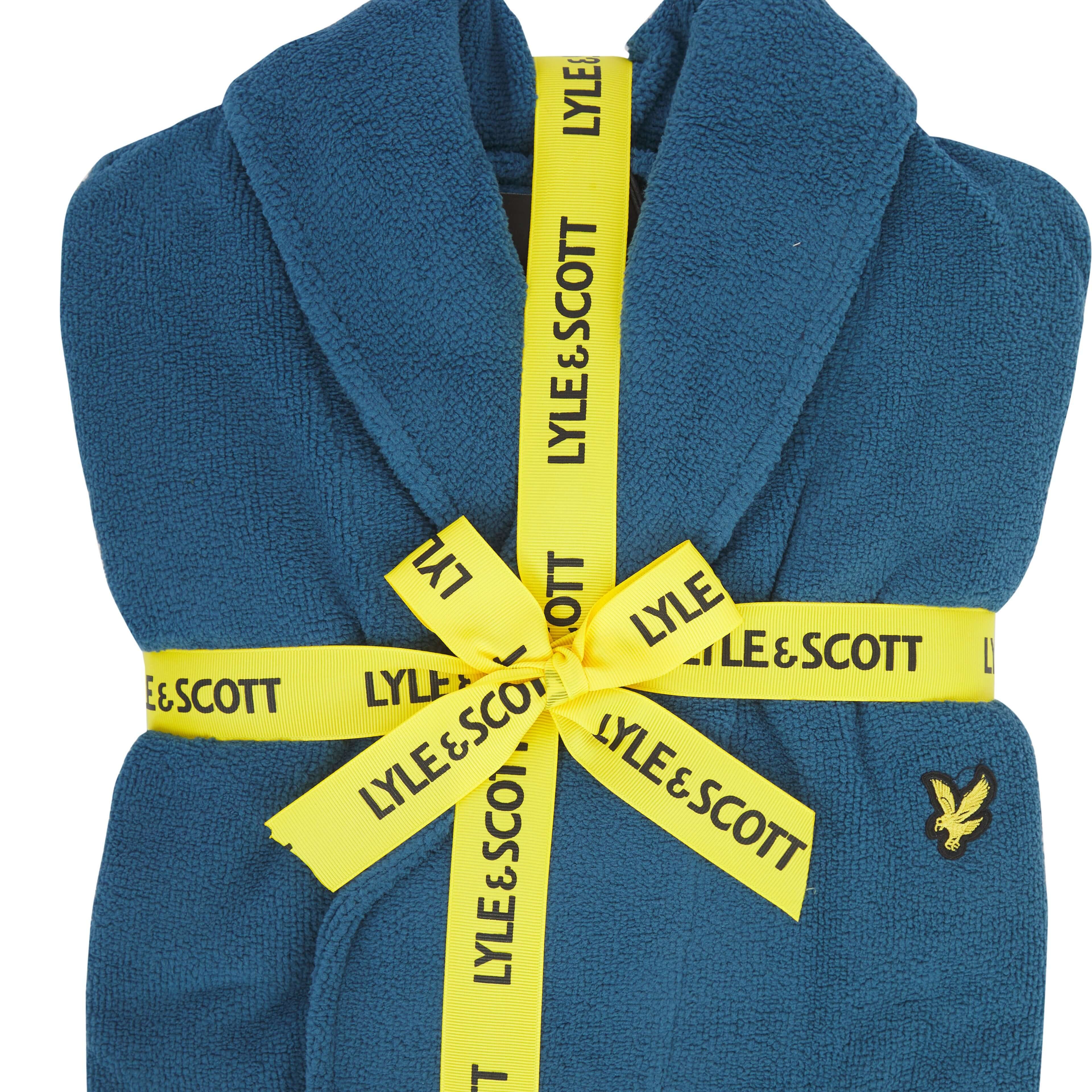 Lyle & Scott Lucas Bathrobe - Sailor Blue | Luxury Towelling Robe