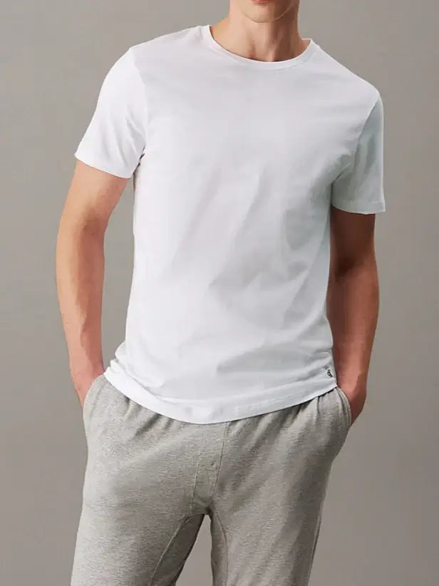 Calvin Klein Loungewear 3 Pack T-Shirts, 100 % Cotton - Black / Grey / White