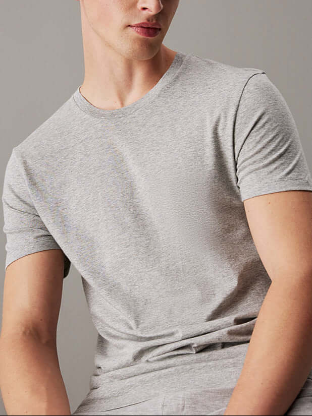Calvin Klein Loungewear 3 Pack T-Shirts, 100 % Cotton - Black / Grey / White