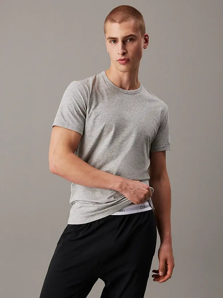 Calvin Klein 3 Pack Slim Fit T-Shirts | Cotton Stretch Crew Neck Essentials