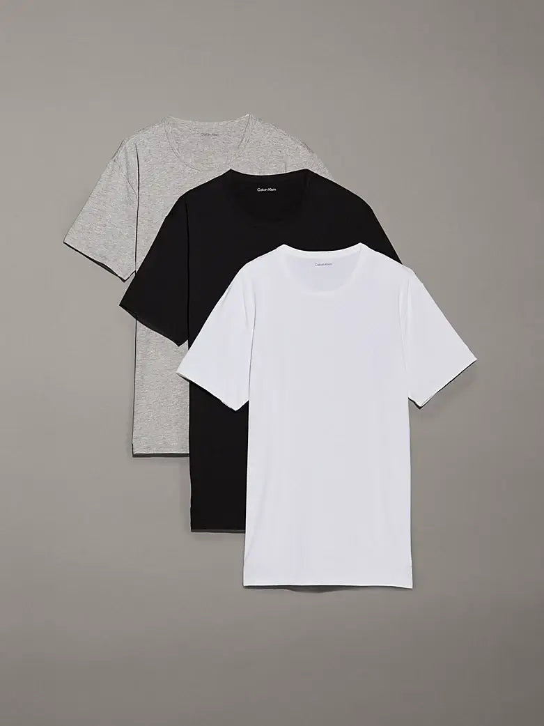 Calvin Klein 3 Pack Slim Fit T-Shirts | Cotton Stretch Crew Neck Essentials
