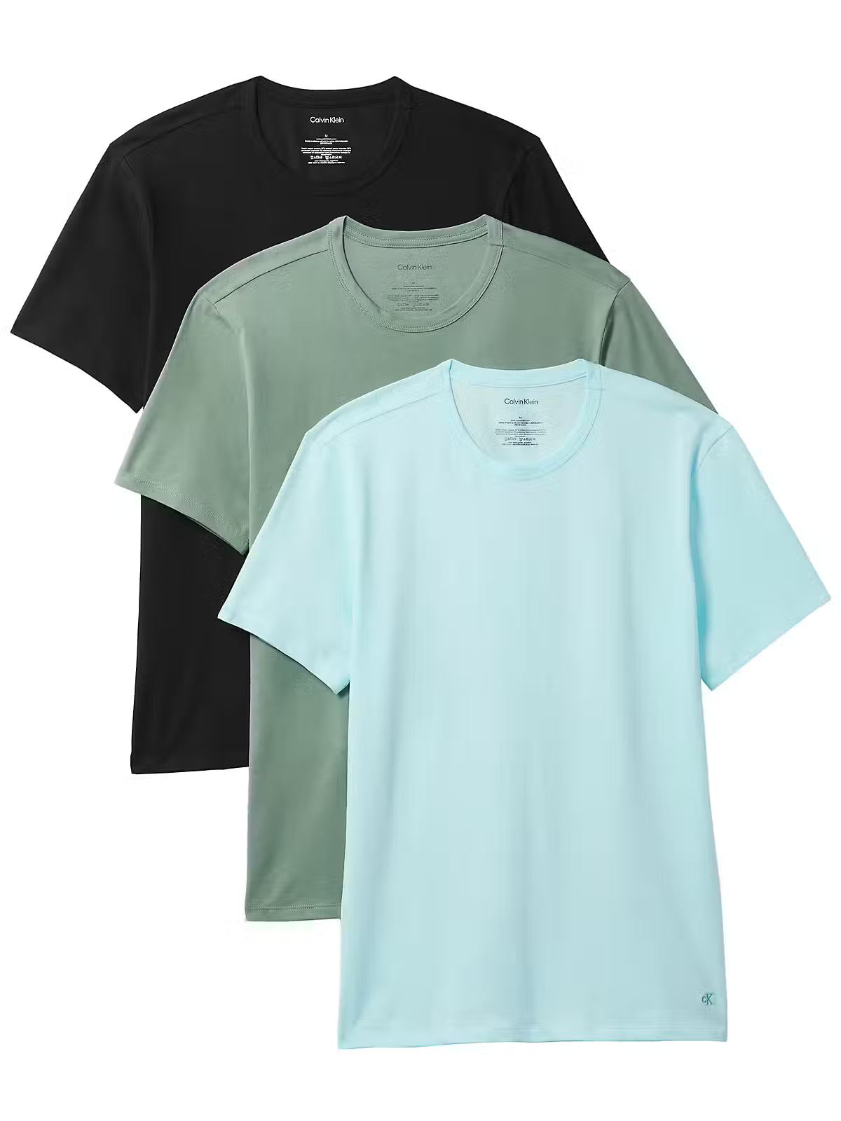 Calvin Klein 3 Pack Slim Fit T-Shirts | Cotton Stretch Crew Neck Essentials