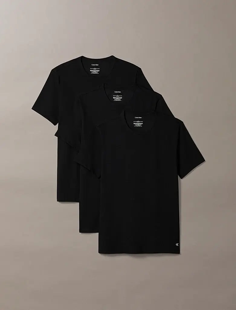 Calvin Klein 3 Pack Slim Fit T-Shirts | Cotton Stretch Crew Neck Essentials