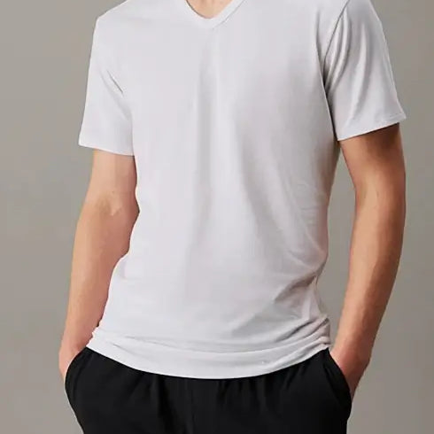 Calvin Klein 3 Pack V-Neck Lounge T-shirts - White / Grey Heather / Black