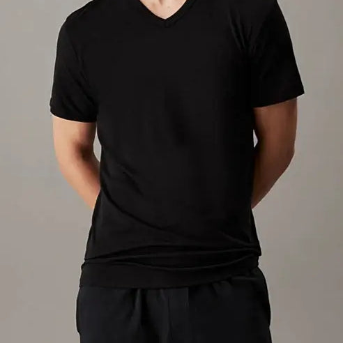 Calvin Klein 3 Pack V-Neck Lounge T-shirts - White / Grey Heather / Black