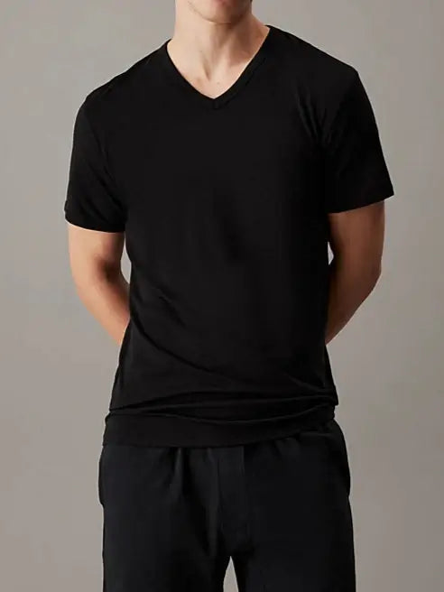 Calvin Klein 3 Pack V-Neck Lounge T-shirts - White / Grey Heather / Black