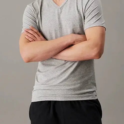 Calvin Klein 3 Pack V-Neck Lounge T-shirts - White / Grey Heather / Black