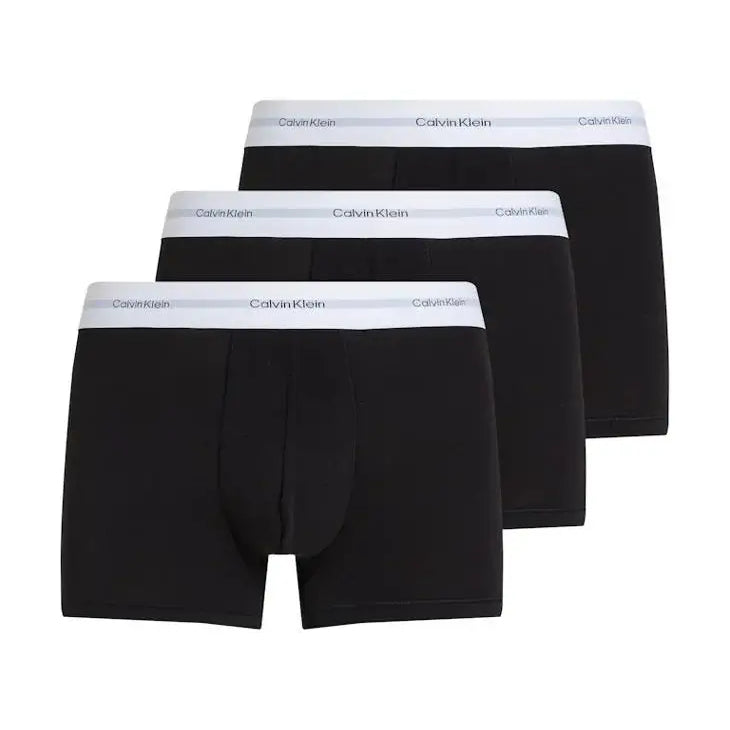 Calvin Klein 3 Pack Trunks – Cotton Modal Stretch Underwear, Black